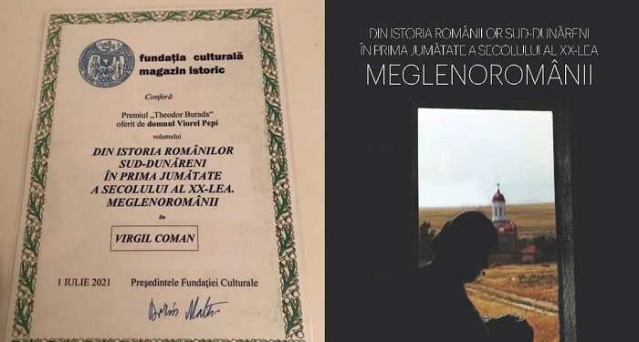 VIRGIL COMAN, premiu postum pentru contribuția la cunoașterea istoriei românilor sud-dunăreni