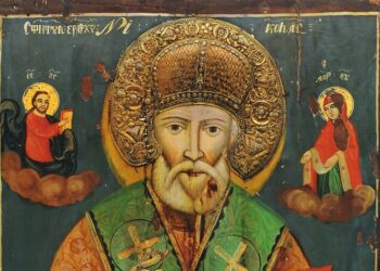 “Sfântul Ierarh Nicolae”, icoană împărătească pictată pe lemn în 1843