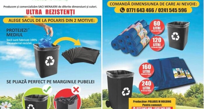 Protejează Mediul: Alege sacul menajer de la POLARIS!