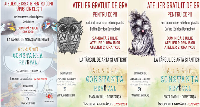 Ateliere de grafică pentru copii, în Piața Ovidiu, sâmbătă și duminică