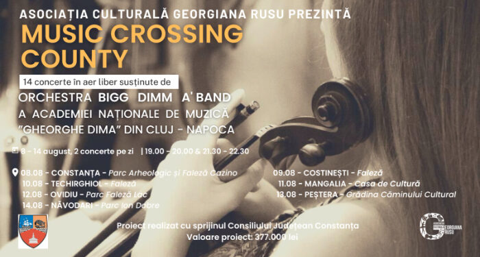 „Music Crossing County” – 14 concerte în Constanța, Costinești, Techirghiol, Mangalia, Ovidiu, Peștera, Năvodari