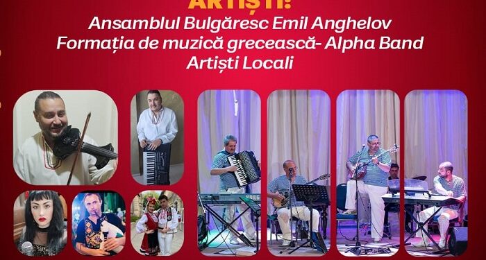 Spectacolul folcloric „Marea Neagră cu Maramă și Dunărea cu Năframă”, în Piața Republicii din Mangalia