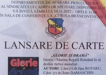 Lansare de carte la Curtea Brâncovenească: ”GLORIE ȘI DRAMĂ” istorie – Marina Regală Română în al Doilea Război Mondial