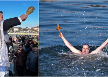 MEDGIDIA: Un bucureștean a recuperat Crucea din apele Canalului Dunăre – Marea Neagră