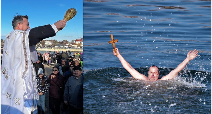 MEDGIDIA: Un bucureștean a recuperat Crucea din apele Canalului Dunăre – Marea Neagră
