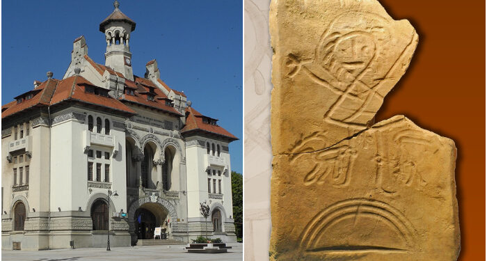 MINAC expune o țiglă veche de cca 1500 de ani cu reprezentarea Profetului Daniel, descoperită la Capidava