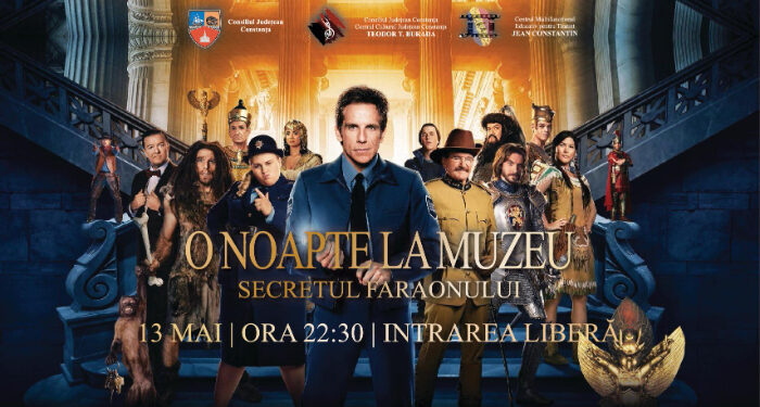 NOAPTEA MUZEELOR, la Centrul Jean Constantin cu… SUPERCOMEDIA ”O noapte la Muzeu: Secretul Faraonului”