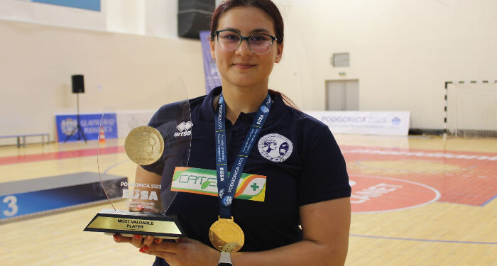 Diana Șamanț, handbalistă în echipa Universității Ovidius, MVP la Campionatul European Universitar 2023