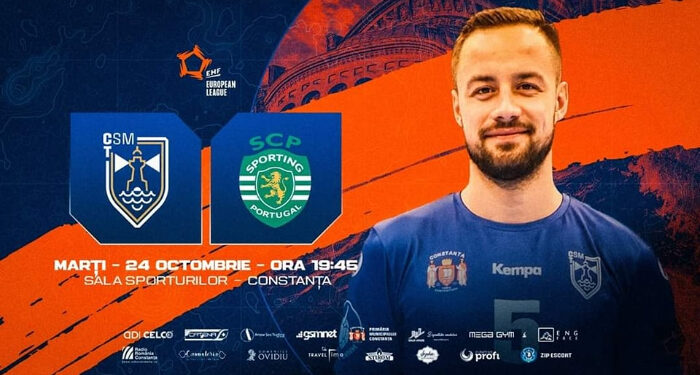 Handbaliștii CSM Constanța dau piept cu Sporting Lisabona, pe teren propriu, în Sala Sporturilor