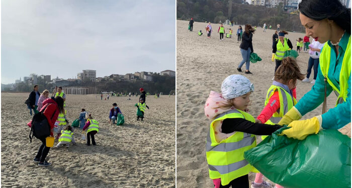 Plaja Modern, ecologizată de 80 de preșcolari de la Grădinița Nr.44 din Constanța