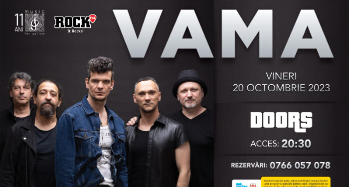 Tudor Chirilă și VAMA, concert caritabil la Doors, în sprijinul campaniei „Music for Autism”