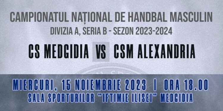 Handbaliștii de la CS Medgidia întâlnesc miercuri echipa CSM Alexandria