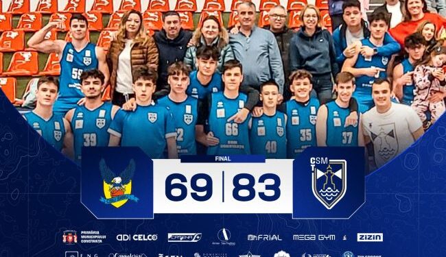 Prima victorie în 2024 pentru echipa masculină de baschet U18 a CSM Constanța