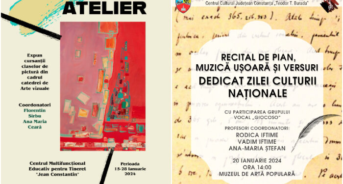 PROGRAMUL evenimentelor organizate de Centrul Cultural Teodor Burada de Ziua Culturii Naționale