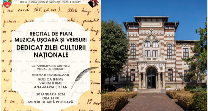Recital de pian, muzică ușoară și versuri, la Muzeul de Artă Populară Constanța