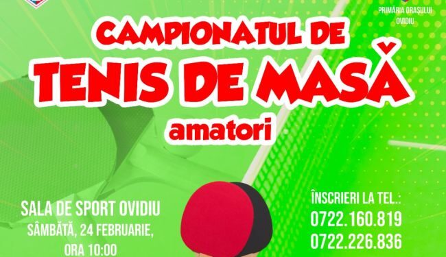 Start înscrieri pentru CUPA OVIDIU la tenis de masă, a patra ediție