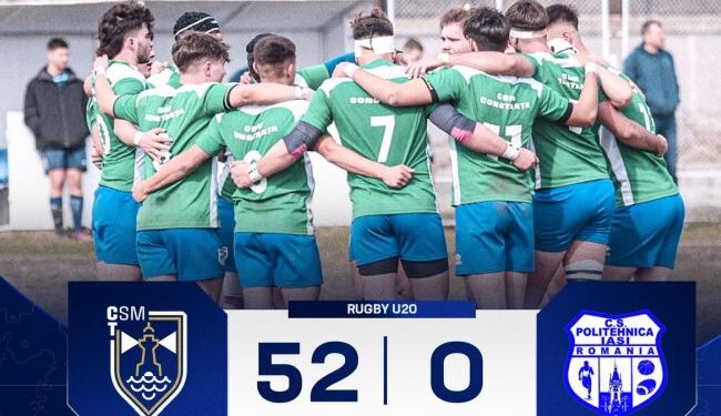Victorie la scor pentru echipa de rugby CSM Constanța U20!