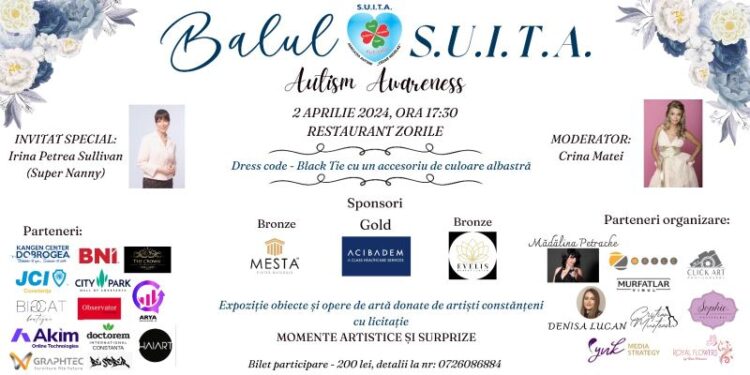 Invitație la „Balul S.U.I.T.A. – Autism AWARENESS”, de Ziua Internațională de Conștientizare a Autismului