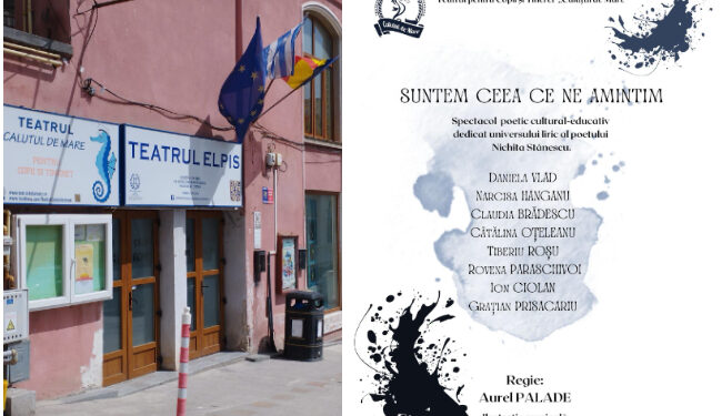 „SUNTEM CEEA CE NE AMINTIM” – Spectacol dedicat marelui poet Nichita Stănescu, la Teatrul „Căluțul de Mare”