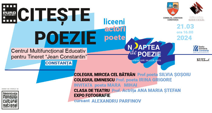 NOAPTEA DE POEZIE începe la Centrul Cultural Jean Constantin din Constanța