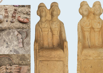 Statuete feminine de teracotă, într-un mormânt antic descoperit în zona străzii Labirint din Constanța