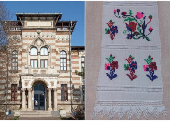 Vechi ștergar dobrogean din borangic, expus la Muzeul de Artă Populară Constanța