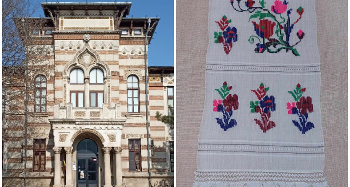 Vechi ștergar dobrogean din borangic, expus la Muzeul de Artă Populară Constanța