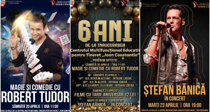 CONCERTE, MAGIE ȘI SUPER-FILME. Programul COMPLET al Zilelor Centrului ”Jean Constantin” – 6 ani de la inaugurare