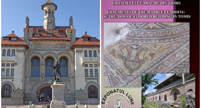 Fragmente din impresionantul placaj al Edificiului cu mozaic din Tomis, expuse la MINAC