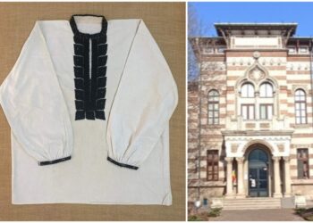 Cămașă buciumănească a moților aurari din Apuseni, expusă la Muzeul de Artă Populară Constanța