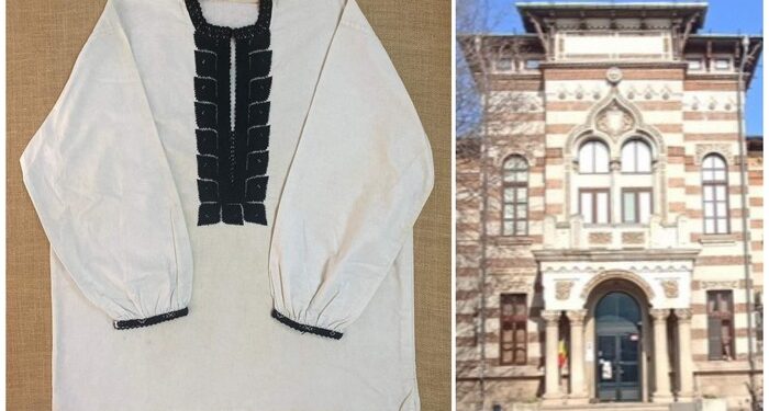 Cămașă buciumănească a moților aurari din Apuseni, expusă la Muzeul de Artă Populară Constanța
