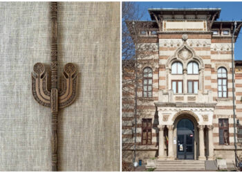 Furcă de tors din Mărginimea Sibiului, expusă la Muzeul de Artă Populară Constanța