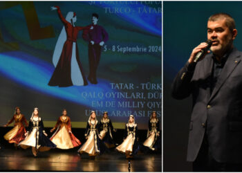 Public numeros la spectacolul de gală al Festivalului Internațional al Dansului, Cântecului și Portului Popular Turco-Tătar