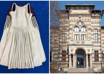 CÂNDUȘEA, haină de mire la aromâni, expusă la Muzeul de Artă Populară Constanța