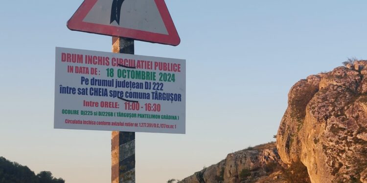 Tronsonul Cheia – Târgușor din județul Constanța va fi închis circulației rutiere
