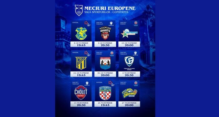 Toamnă plină de competiții europene, pentru sportivii de la CSM Constanța