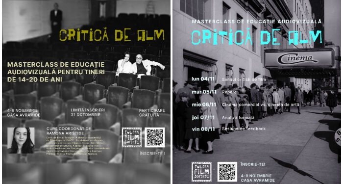Masterclass gratuit de critică de film, pentru liceenii din Tulcea