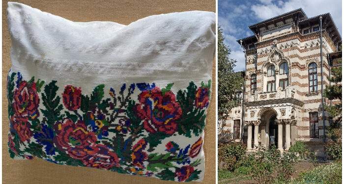 Pernă de zestre din Maramureș, expusă la Muzeul de Artă Populară Constanța