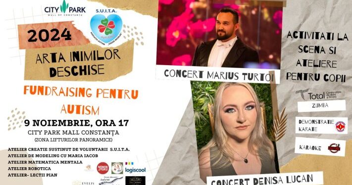 ARTA INIMILOR DESCHISE – Fundraising pentru autism, la City Park Mall, pe 09 noiembrie