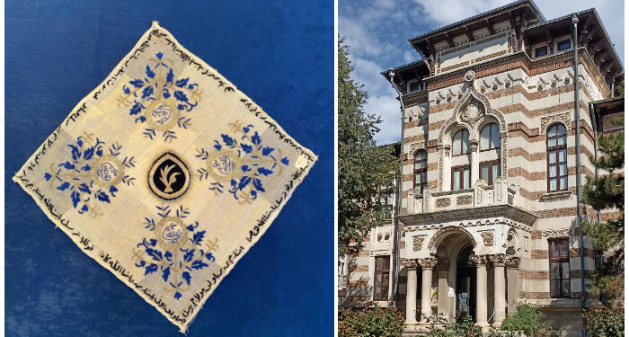 Batistă brodată, din recuzita darurilor tătărăști de nuntă, expusă la Muzeul de Artă Populară Constanța