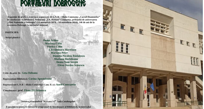 Biblioteca Județeană Constanța găzduiește expoziția de grafică și pictură „PORTALURI DOBROGENE”