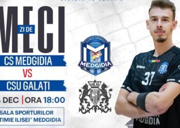 Handbaliștii de la CS Medgidia joacă pe teren propriu cu CSU Galați, sâmbătă, 14 decembrie