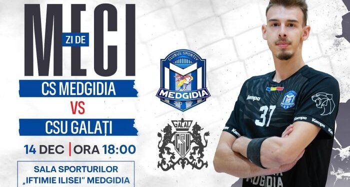 Handbaliștii de la CS Medgidia joacă pe teren propriu cu CSU Galați, sâmbătă, 14 decembrie