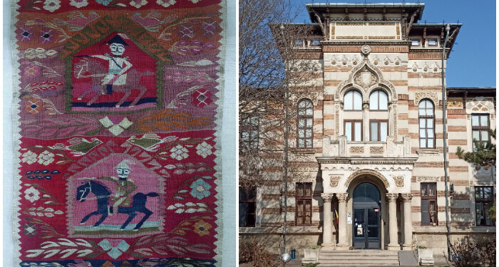 Vechi covor oltenesc, din categoria „țesături cu istorie”, expus la Muzeul de Artă Populară Constanța