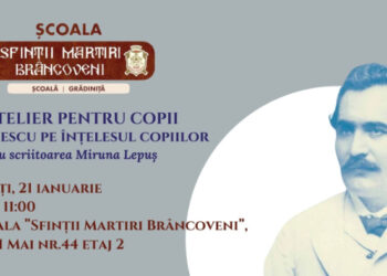 Atelier pentru copii dedicat vieții marelui poet Mihai Eminescu, la Școala Sf. Martiri Brâncoveni