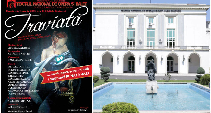 TRAVIATA, cu soprana Renata Vari, pe scena TNOB Oleg Danovski, duminică, 2 martie