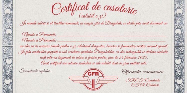 „Căsătorii” pentru o zi în Gara Constanța, de Dragobete