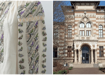 Cămașă de sărbătoare din zona Vrancei, expusă la Muzeul de Artă Populară Constanța