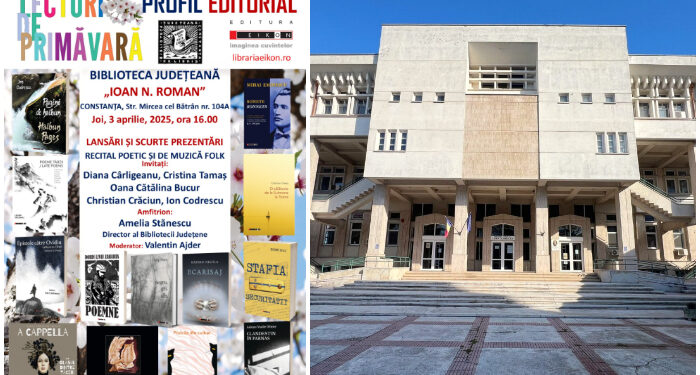 „Portret de editor”, cu Valentin Ajder, la Biblioteca Județeană Constanța, joi, 3 aprilie
