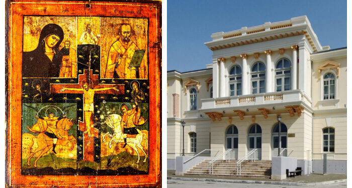 „Răstignirea lui Iisus” – Veche icoană pe lemn, expusă la Muzeul de Artă Tulcea